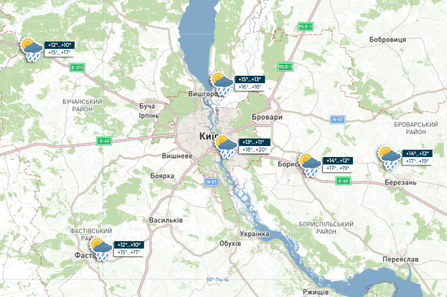 Погода в Україні 24 серпня - в День Незалежності йтимуть дощі, карта 3