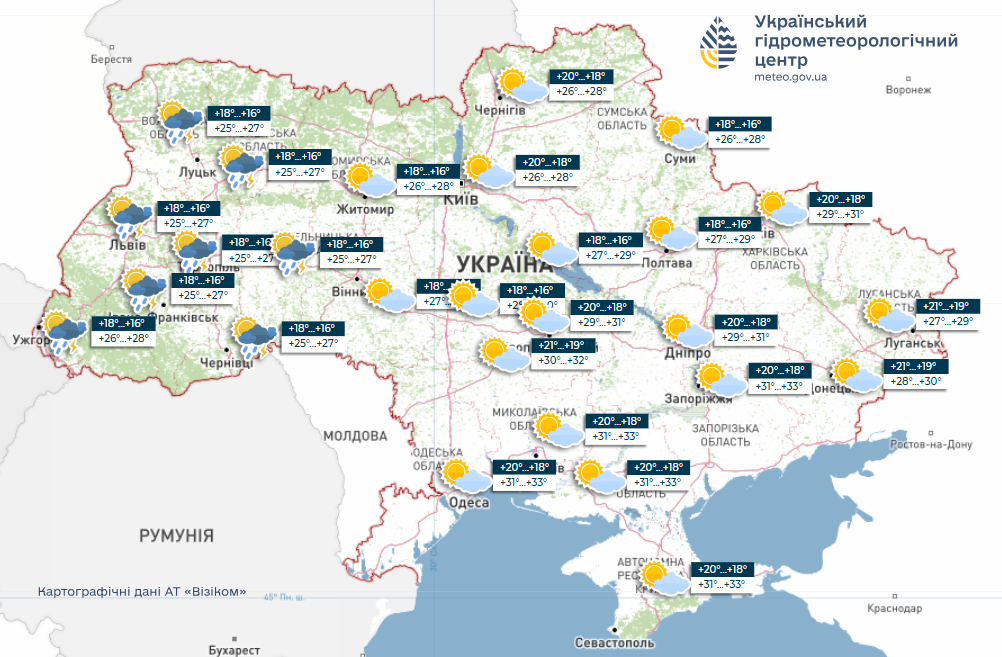 Погода в Україні на тиждень - синоптики розповіли, де будуть дощі 4-8 серпня 3