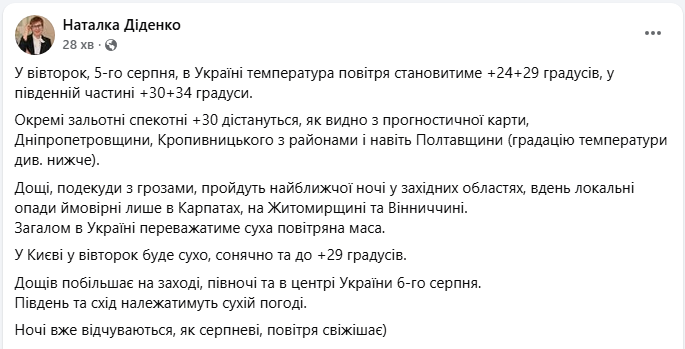 Погода в Києві та Україні завтра 4 серпня несе спеку і грози в різних областях - прогноз, карта 3
