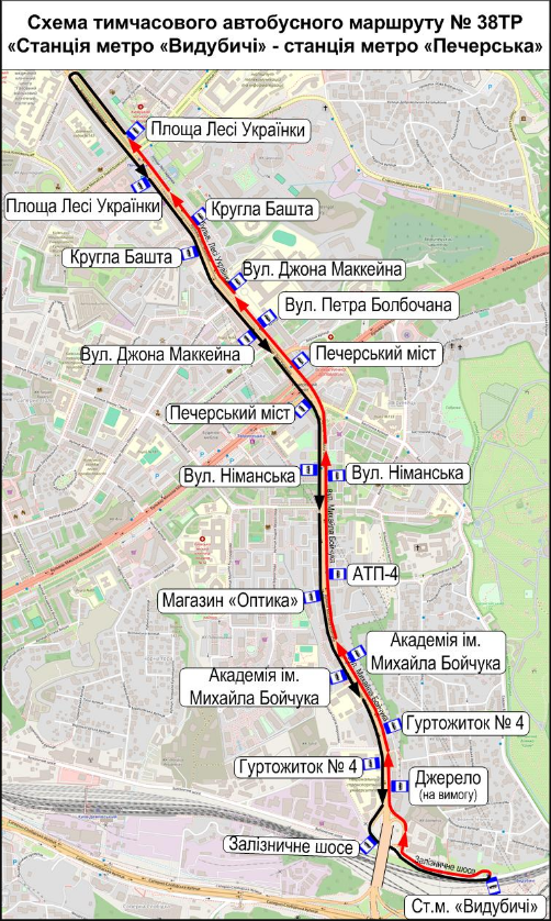 Вулиця Михайла Бойчука в Києві частково закрита для водіїв - як об'їхати, схема, тролейбус 38 і 15 5