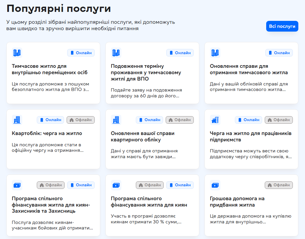 Квартирний облік додали на Портал послуг Києва онлайн - які програми, черга на житло, ВПО 3