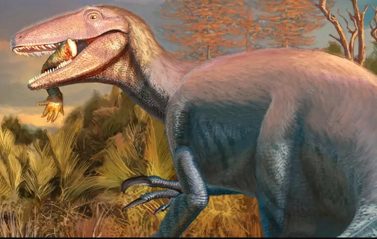 Новий вид мегараптора - вчені знайшли рештки гігантського динозавра з останньою їжею в роті 1