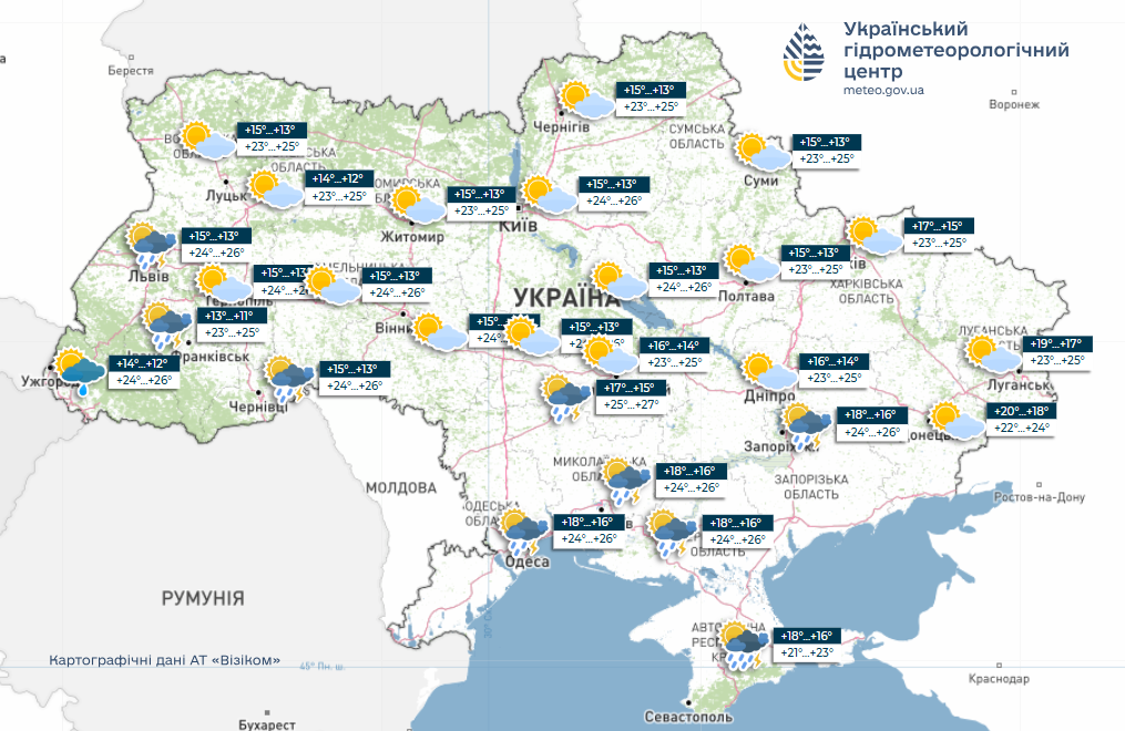 Погода в Україні на тиждень - де очікуються дощі 8-12 вересня, карта Погода в Україні на тиждень - де очікуються дощі 8-12 вересня, карта 4