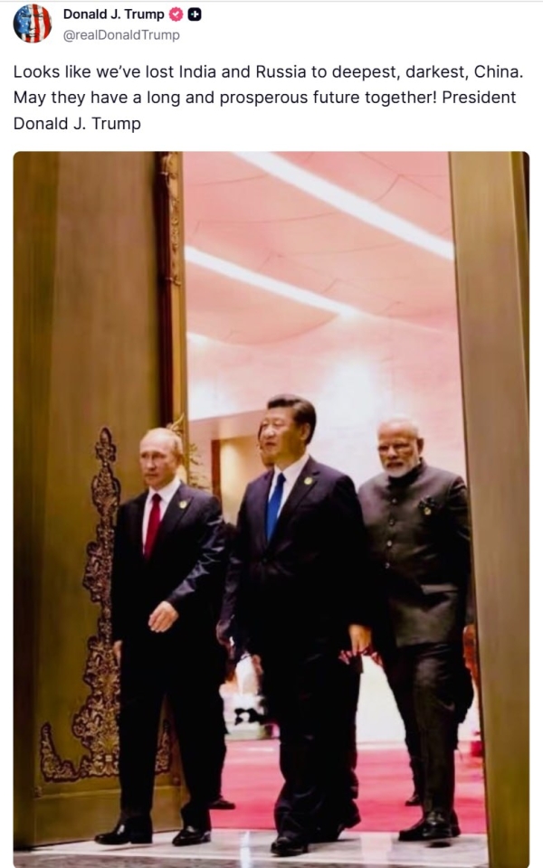 Трамп розповів про відносини з Індією та Росією - він заявив, що втратив ці країни на користь Китаю 2