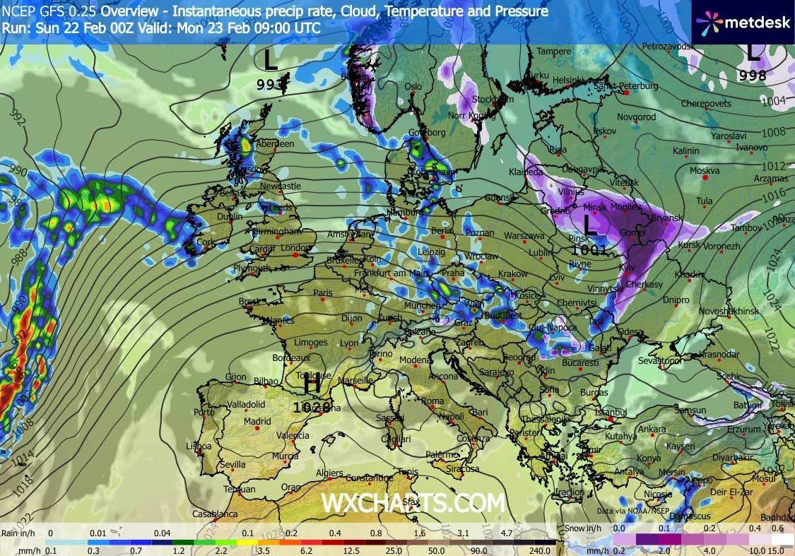 Морози відступають, але йде шторм: де погіршиться погода в останній понеділок лютого 2