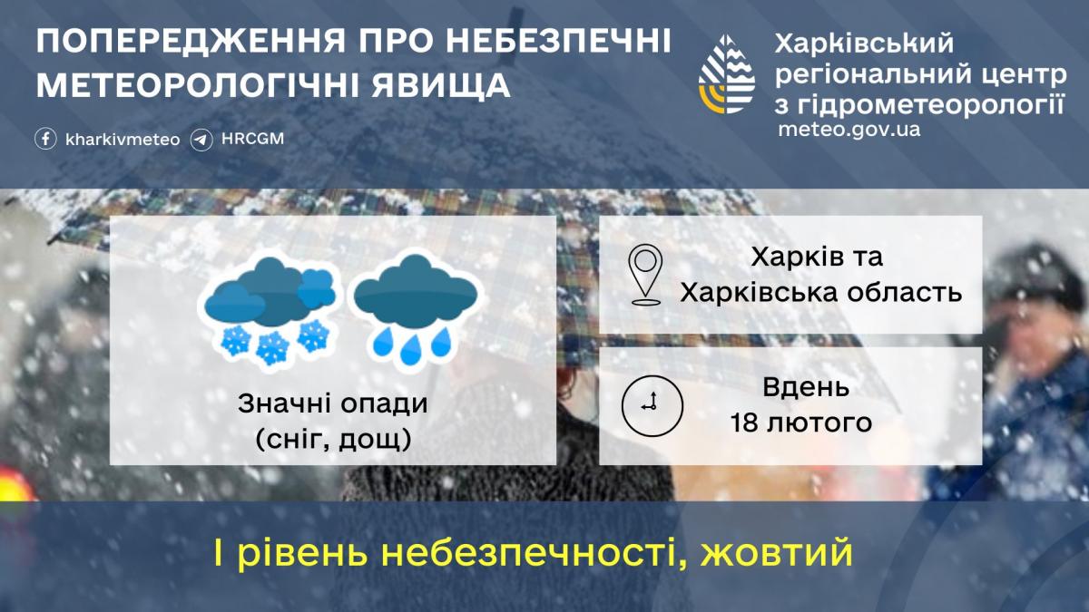 Синоптики попередили харків&rsquo;ян про небезпеку: місто накриє зимова негода (інфографіка)