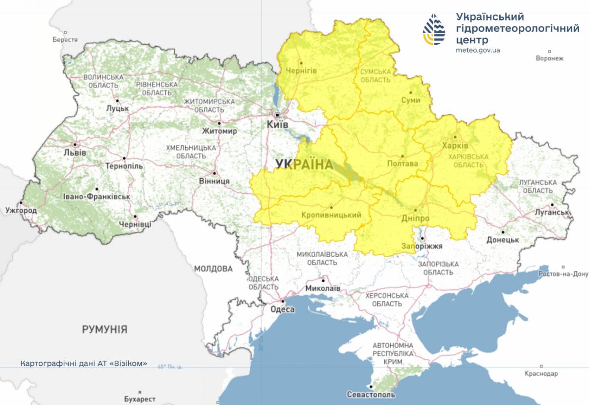 Квітень в Україні стартує з попередження про негоду: оголошено І рівень небезпеки (карта)