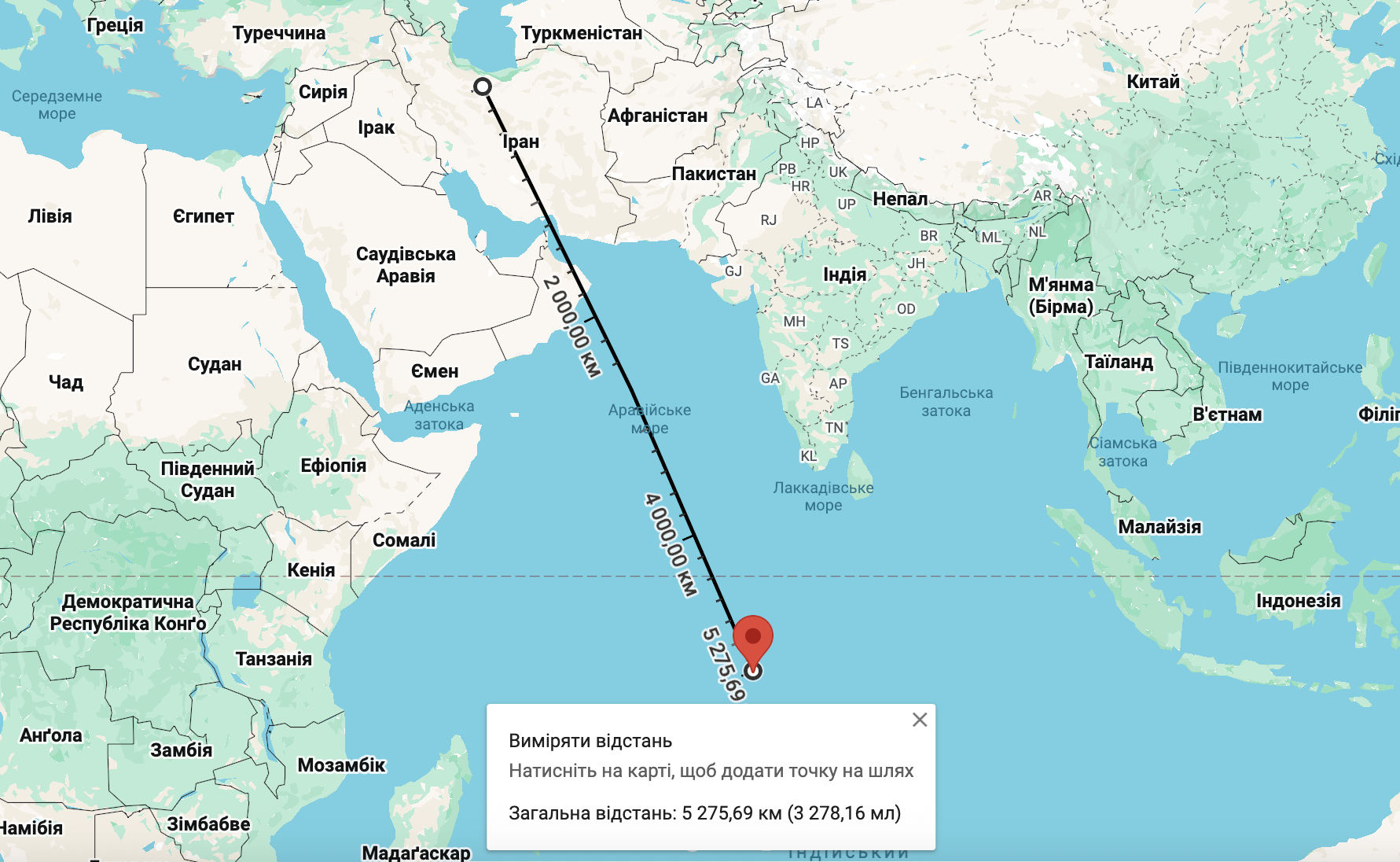 Війна на Близькому Сході - спроба ракетного нападу на базу Дієго-Гарсія. 2