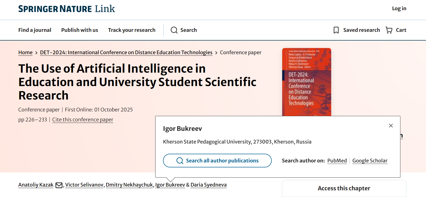 Санкції щодо Російської Федерації - наукове видавництво Springer Nature продовжує випускати матеріали, що містять російську пропаганду. 4