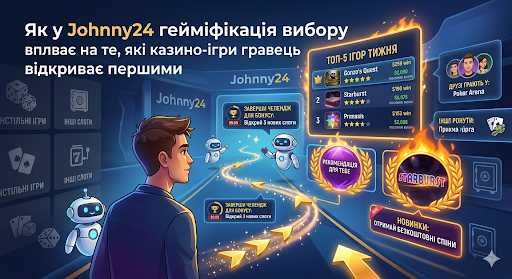 Як у Johnny24 гейміфікація вибору впливає на те, які казино-ігри гравець відкриває першими 1