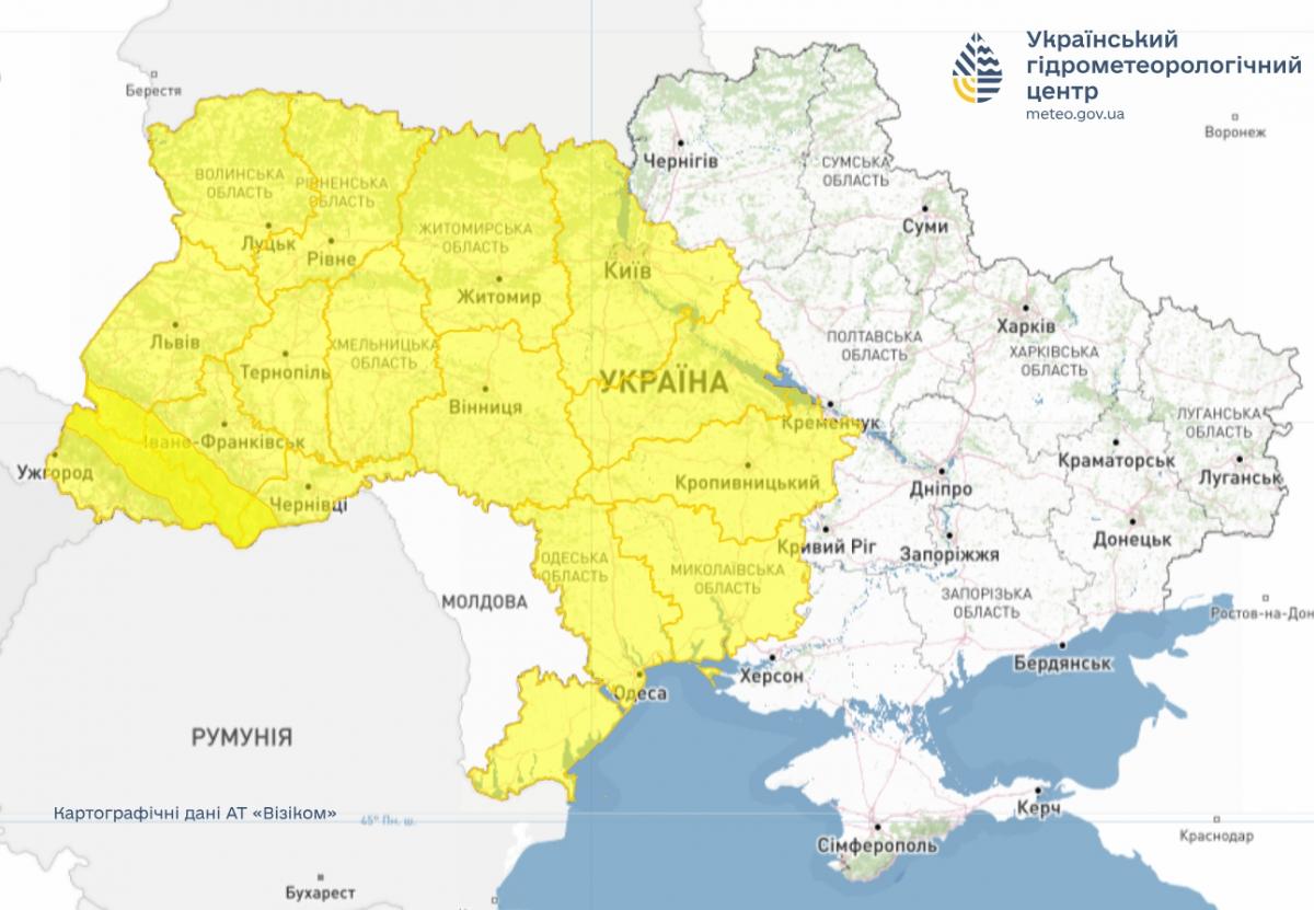 Негода йде до України: синоптики оголосили І рівень небезпеки (карта)