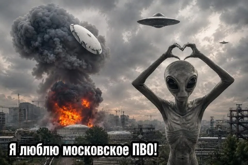 Удар безпілотників по Москві викликав бурхливу реакцію в соціальних мережах, де з'явилося безліч мемів у зв'язку з новим нападом на нафтопереробний завод - фото. 22